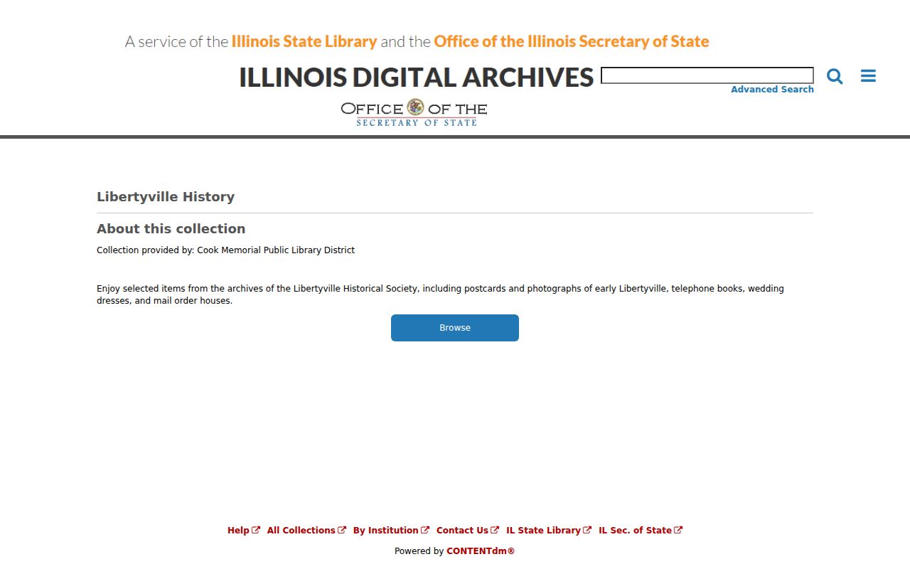 Libertyville city directory resources in Illinois Digital Archives