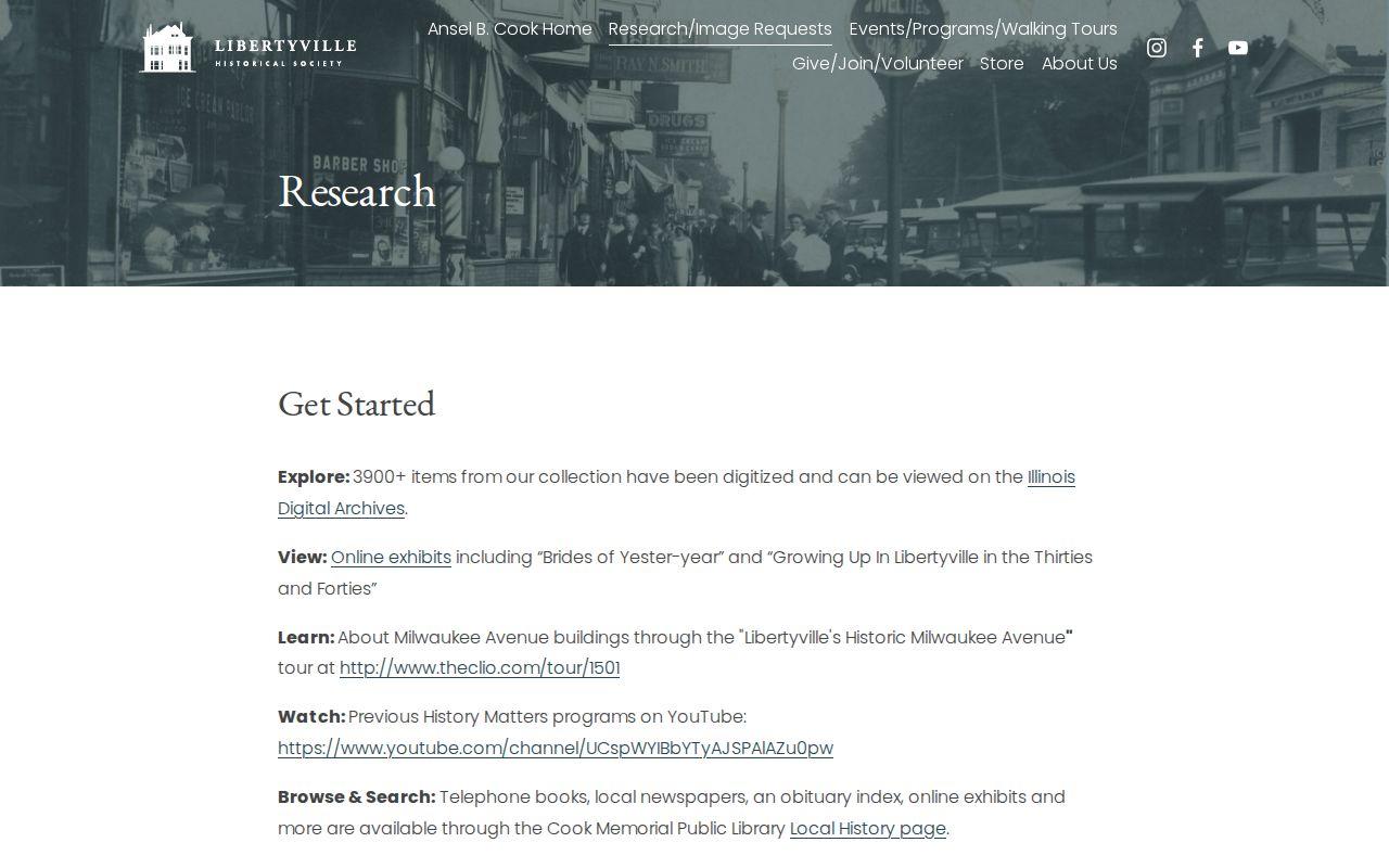 Libertyville city directory research at the Historical Society