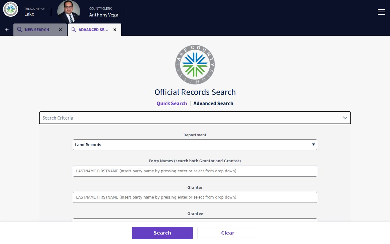 Libertyville street directory Recorder advanced deed search
